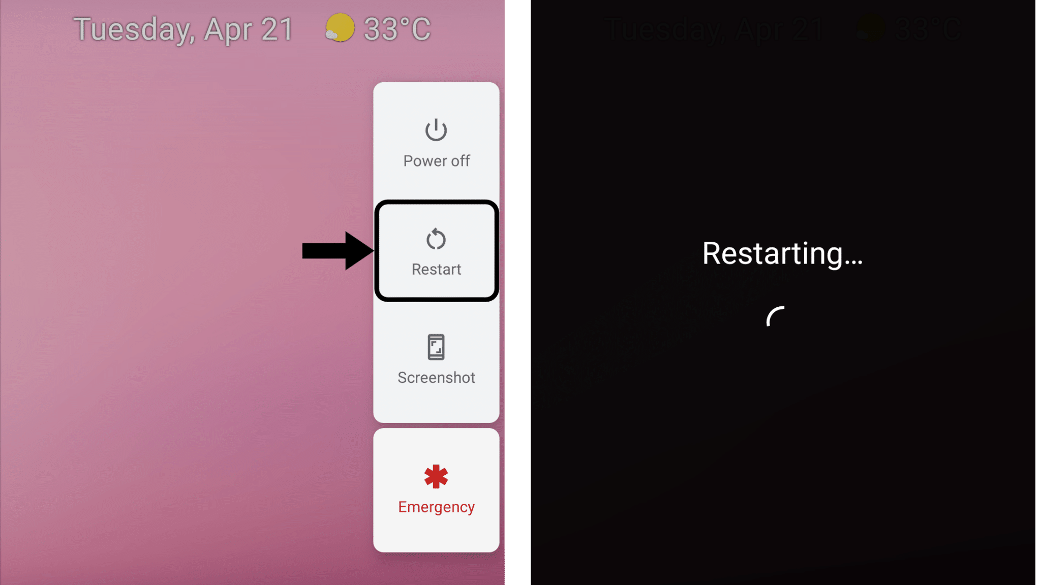 restarting android phone to fix Facebook scrolling lag or slow issues
