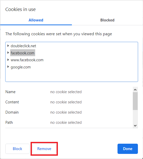 clear Facebook cache and cookies on Google Chrome and Edge to fix Games not working or loading
