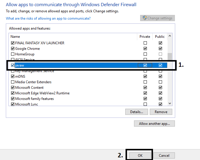 Unblock Minecraft in your firewall
